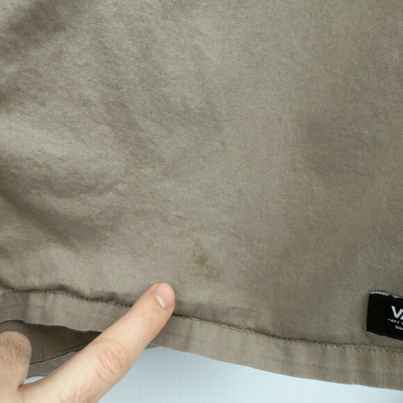 VANS Campus Classic Fit Barn Style Corduroy Collar Tan/Khaki Shirt Size L - Picture 4 of 10